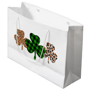 Grand Sac Cadeau Fête de la Saint-Patrick Chanceux Irlandais Vert S