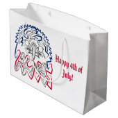 Grand Sac Cadeau Fête de l'Indépendance Aigle américain (Dos Angle)