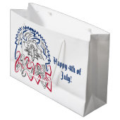 Grand Sac Cadeau Fête de l'Indépendance Aigle américain (Devant Angle)