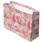 Grand Sac Cadeau Fête de mariage florale rose romantique (Dos Angle)