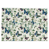 Grand Sac Cadeau Fête de mariage Papillons bleus jolis (Dos)