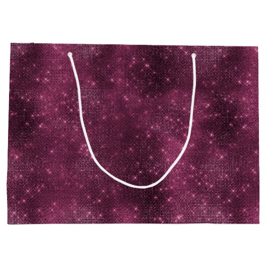 Grand Sac Cadeau Fête de Mariage Romantique Bourguignon Étincelant  (Dos)