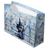 Grand Sac Cadeau Fête de Noël de Chat Noir mignonne (Devant Angle)