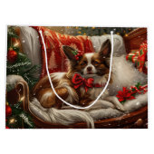 Grand Sac Cadeau Fête de Noël de chien de Papillon (Dos)