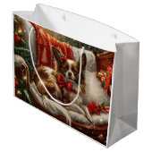 Grand Sac Cadeau Fête de Noël de chien de Papillon (Dos Angle)