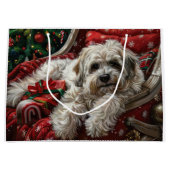 Grand Sac Cadeau Fête de Noël de Chien Havanais (Devant)