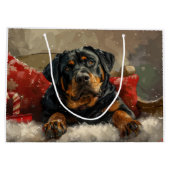Grand Sac Cadeau Fête de Noël de chien Rottweiler (Dos)