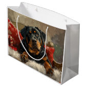 Grand Sac Cadeau Fête de Noël de chien Rottweiler (Dos Angle)