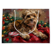 Grand Sac Cadeau Fête de Noël de Chien Yorkipoo (Devant)
