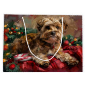 Grand Sac Cadeau Fête de Noël de Chien Yorkipoo (Dos)