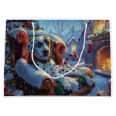 Grand Sac Cadeau Fête de Noël des Chiens de Dalmatie (Devant)