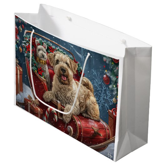 Grand Sac Cadeau Fête de Noël des chiens errants (Devant Angle)
