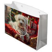 Grand Sac Cadeau Fête de Noël des chiens maltais (Dos Angle)