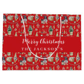 Grand Sac Cadeau Fête de Noël des gnomes rouges (Dos)