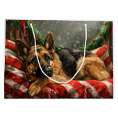 Grand Sac Cadeau Fête de Noël du berger allemand Chien (Dos)
