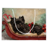Grand Sac Cadeau Fête de Noël du chien Affenpinscher (Dos)