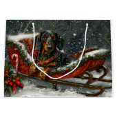 Grand Sac Cadeau Fête de Noël du chien Dachshund (Devant)