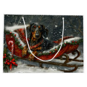 Grand Sac Cadeau Fête de Noël du chien Dachshund (Dos)