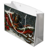 Grand Sac Cadeau Fête de Noël du chien Dachshund (Dos Angle)