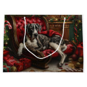 Grand Sac Cadeau Fête de Noël du chien Danse (Devant)