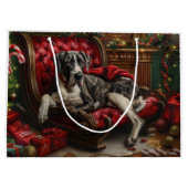 Grand Sac Cadeau Fête de Noël du chien Danse (Dos)