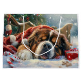 Grand Sac Cadeau Fête de Noël du chien Mastiff Tibétain (Devant)