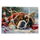 Grand Sac Cadeau Fête de Noël du chien Mastiff Tibétain (Dos)