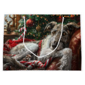 Grand Sac Cadeau Fête de Noël du loup Hound Dog (Devant)