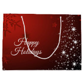 Grand Sac Cadeau Fête de Noël Etoiles blanches Arbre Red Feux de ne (Dos)