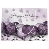 Grand Sac Cadeau Fête de Noël Pink Purple Orament Snowflakes (Dos)
