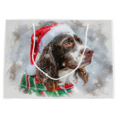 Grand Sac Cadeau Fête de Noël Springer Spaniel Dog (Devant)