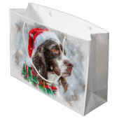 Grand Sac Cadeau Fête de Noël Springer Spaniel Dog (Dos Angle)