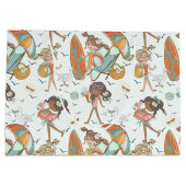 Grand Sac Cadeau Fête de plage des filles (Dos)