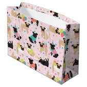 Grand Sac Cadeau Fête de Pug Birthday (Dos Angle)