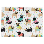 Grand Sac Cadeau Fête de Pug Birthday (Dos)