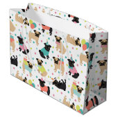 Grand Sac Cadeau Fête de Pug Birthday (Dos Angle)