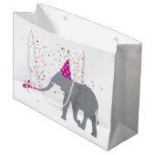 Grand Sac Cadeau Fête des éléphants - Animaux ayant une fête (Devant Angle)