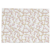 Grand Sac Cadeau Fête des mariées de perles de verre rose or (Dos)