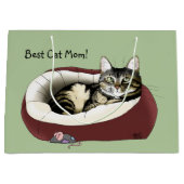 Grand Sac Cadeau Fête des mères de chat (Devant)