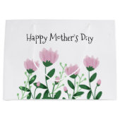 Grand Sac Cadeau Fête des Mères Rose Floral (Devant)