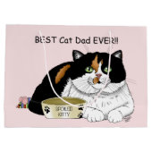 Grand Sac Cadeau Fête des pères Calico Cat (Dos)