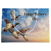 Grand Sac Cadeau Fête des pères Flying Mallard Ducks (Devant)