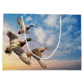 Grand Sac Cadeau Fête des pères Flying Mallard Ducks (Dos)