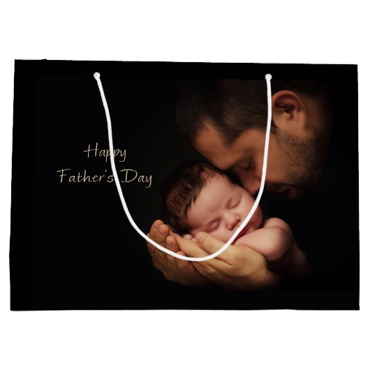 Grand Sac Cadeau Fête des pères heureuse (Dos)