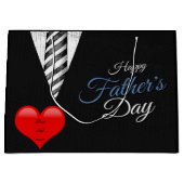 Grand Sac Cadeau Fête des pères Noir Blanc Élégant Typographie du C (Devant)