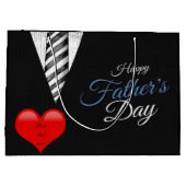 Grand Sac Cadeau Fête des pères Noir Blanc Élégant Typographie du C (Dos)
