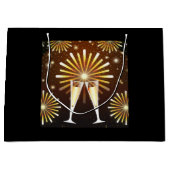 Grand Sac Cadeau Fête du Champagne et du Feu d'artifice (Devant)