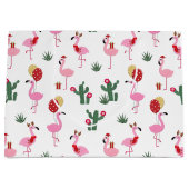 Grand Sac Cadeau Fête du Flamant rose de Noël | Vacances (Devant)