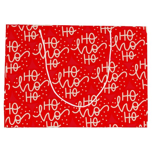 Grand Sac Cadeau Fête rouge Ho Ho Ho Noël (Dos)