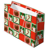 Grand Sac Cadeau Fêtes de Noël de basket-ball (Devant Angle)
